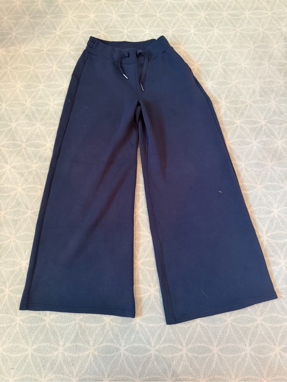 SPANX women’s Wide-Leg Navy Sweatpants with Drawstring